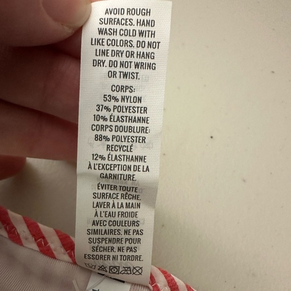 Aerie Red and White Striped Bikini Swim Bottoms Size Small and XS - Picture 5 of 7